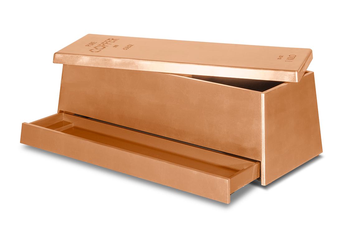 Coffre à jouets bronze rustique