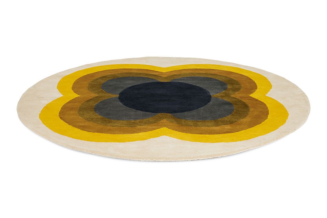 Tapis rond Sunflower jaune | Taille: Ø 150 cm