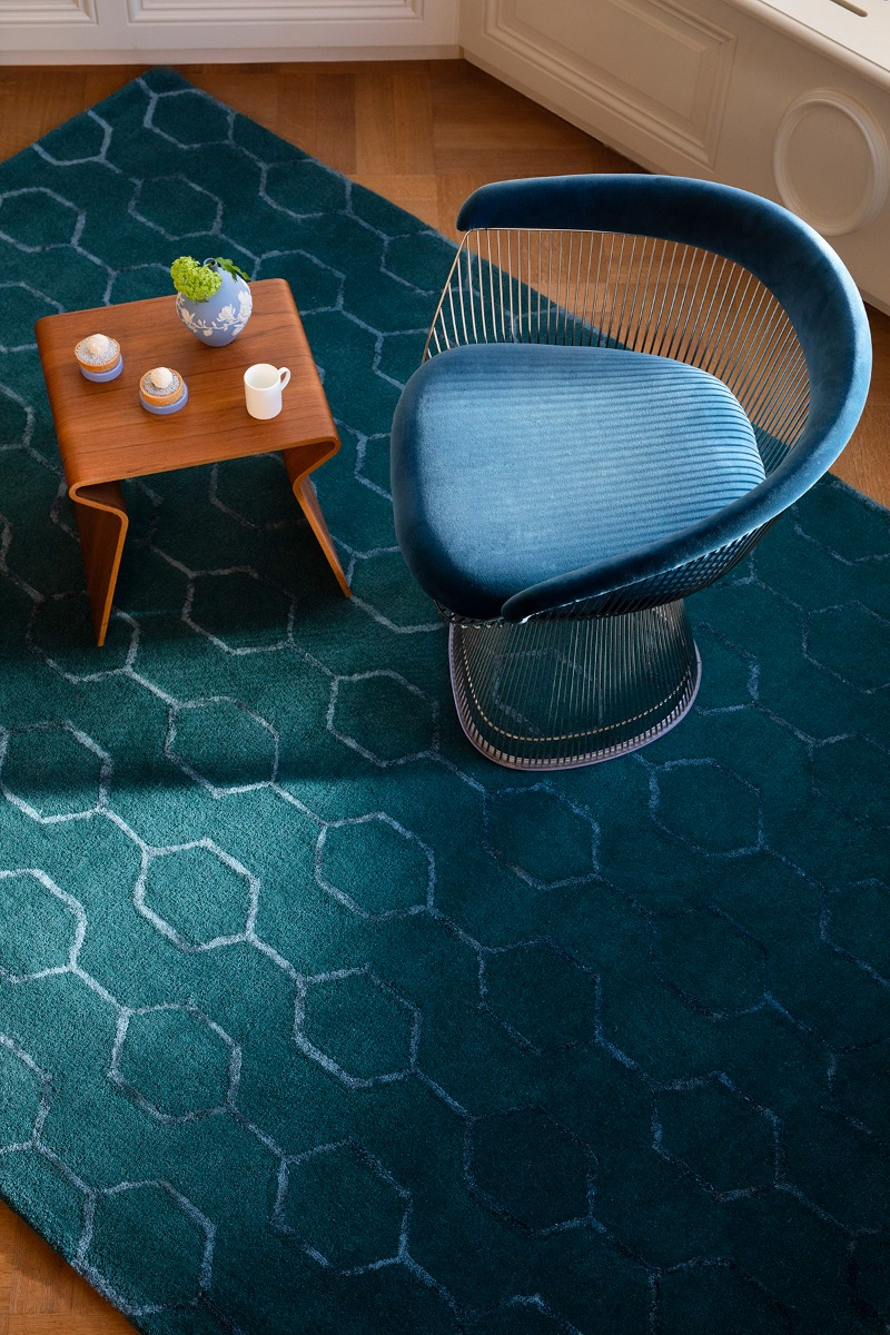Gio teal vloerkleed | Maat: 200 × 280 cm