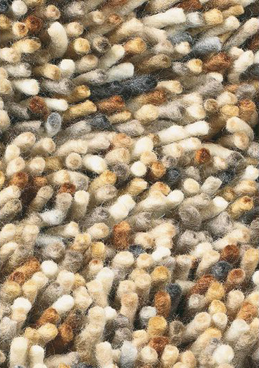 Tapis Rocks à poils longs en laine feutrée beige/brun | Taille: 200 × 300 cm