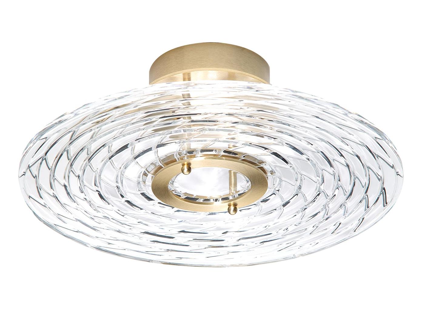 Plafonnier Ripple en cristal or doux