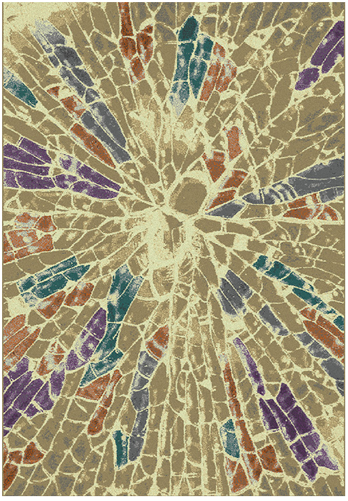Tapis multi abstrait tissé à la machine | Taille: 160 × 235 cm