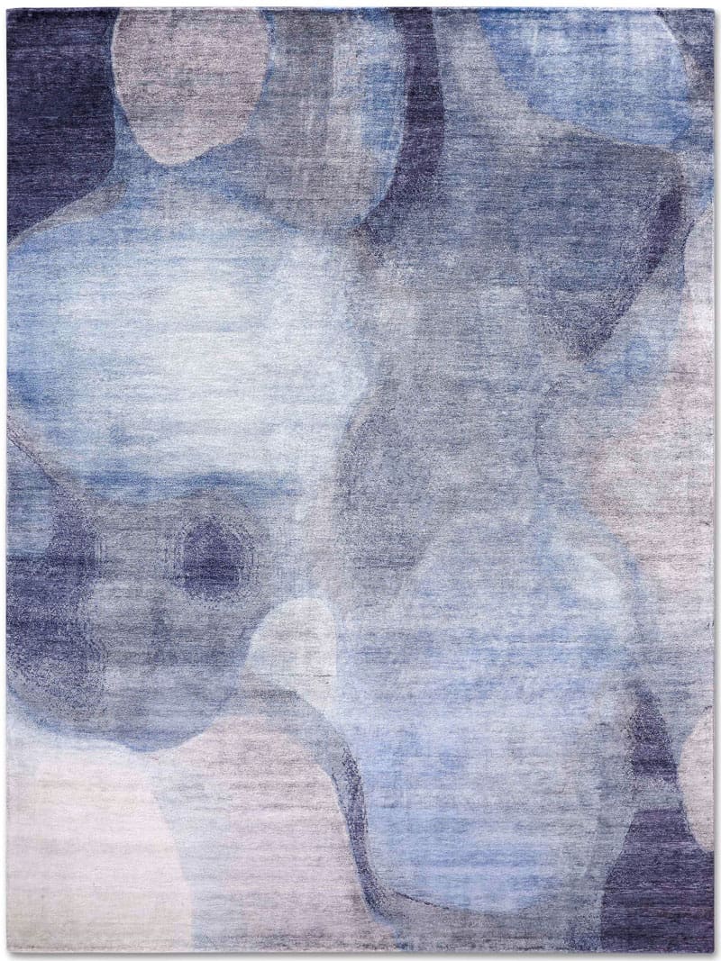 Tapis de luxe fait main Blue / Grey | Taille: 140 × 210 cm