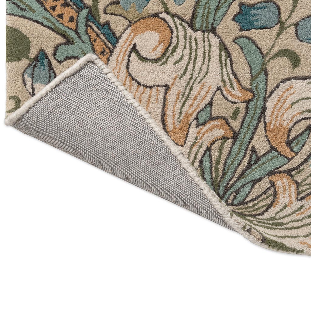 Tapis Golden Lily vert rouge de luxe | Taille: 250 × 350 cm