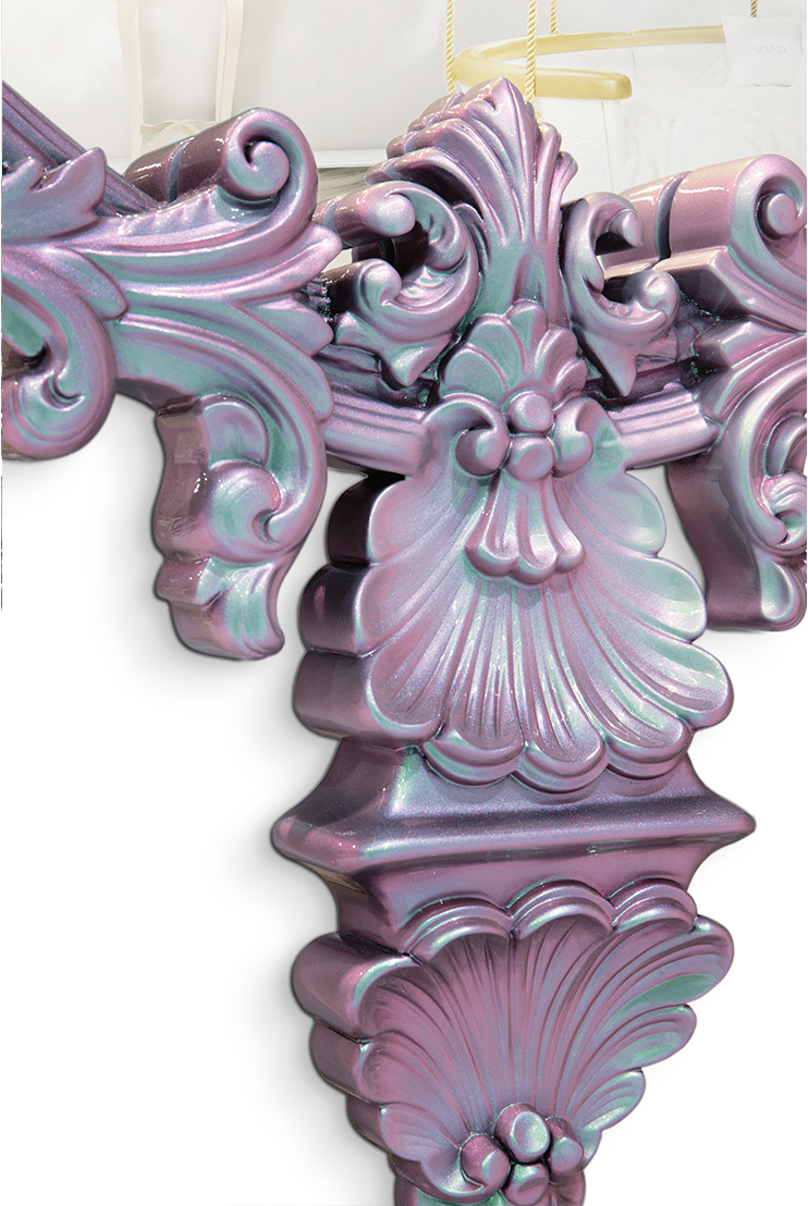 Miroir mural Caméléon mystique rose