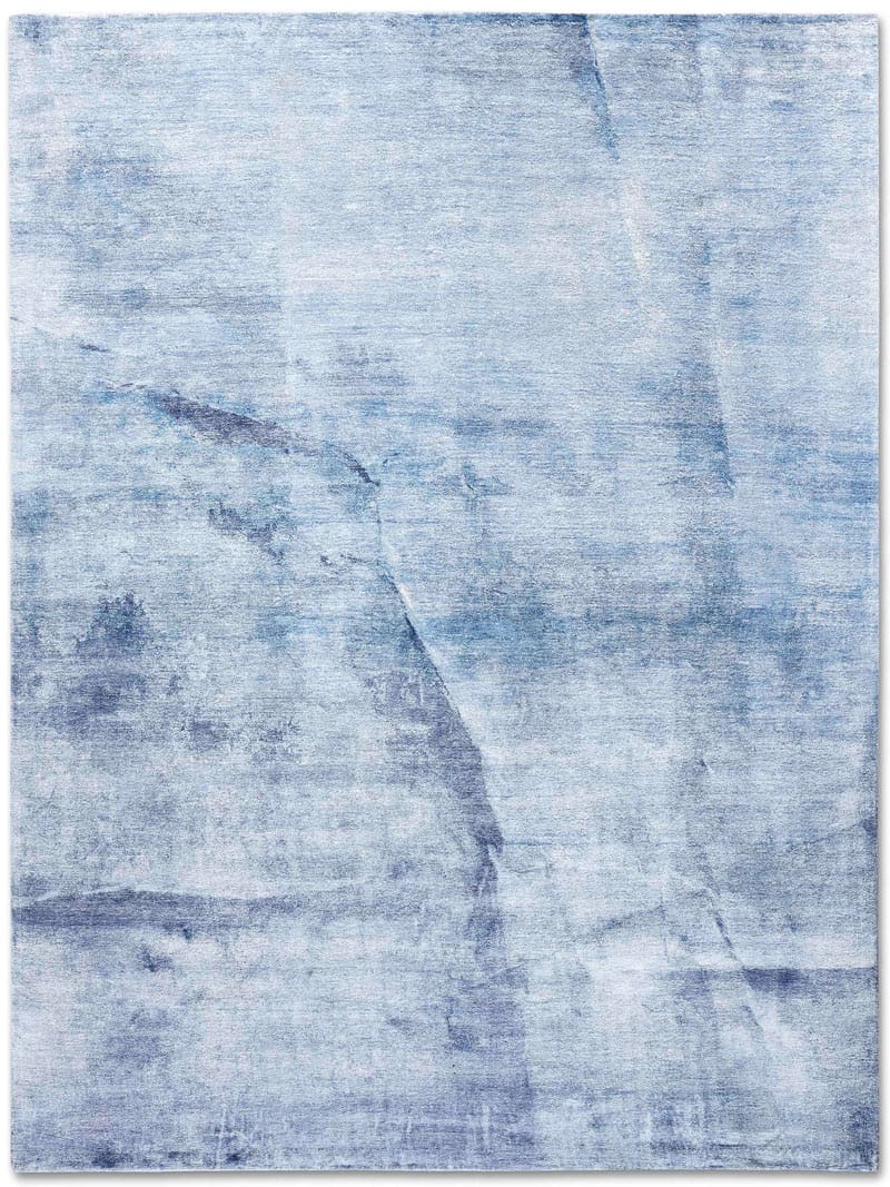 Twisted Blue luxe handgeknoopt vloerkleed