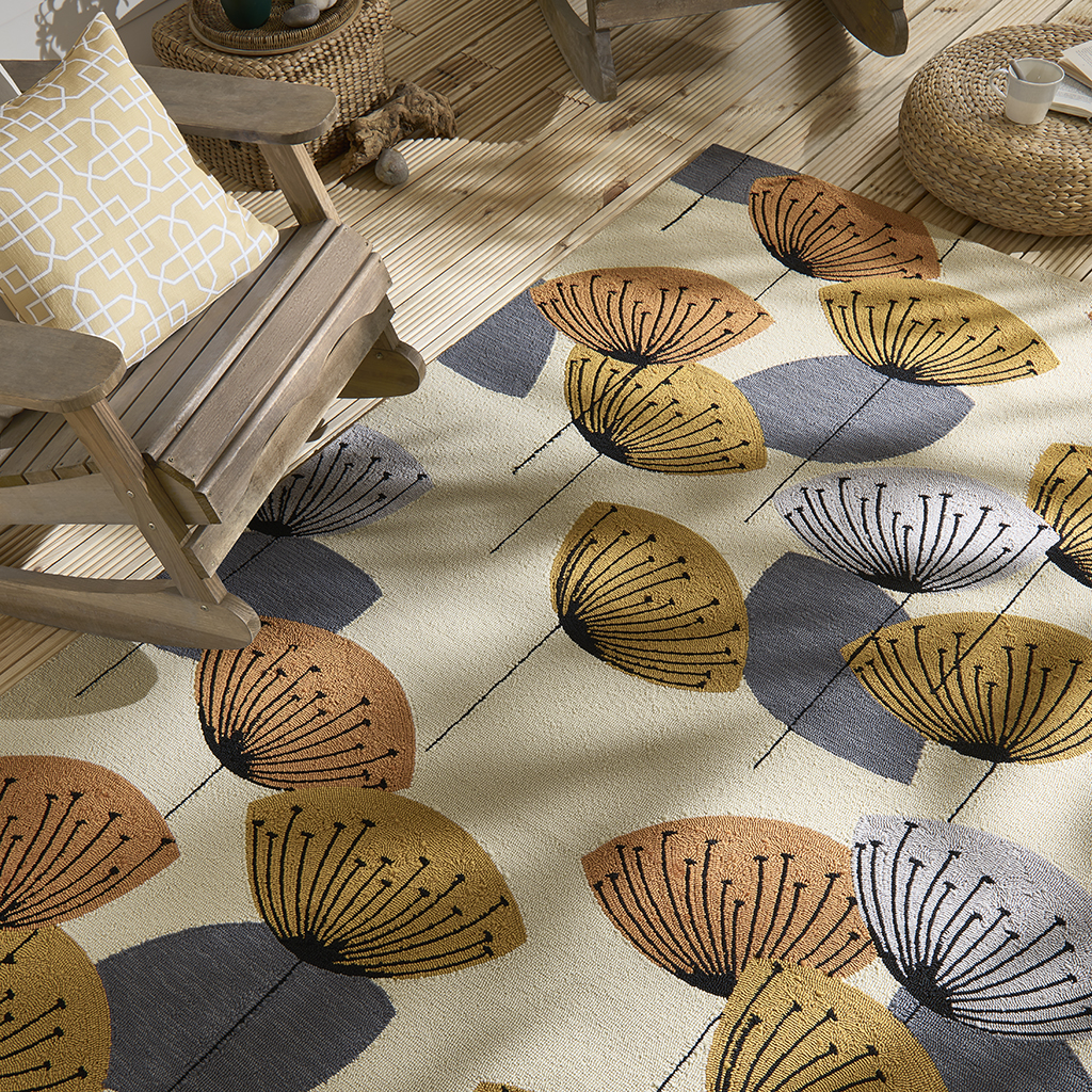 Tapis d’extérieur Dand. Clocks Och/Sil | Taille: 140 × 200 cm