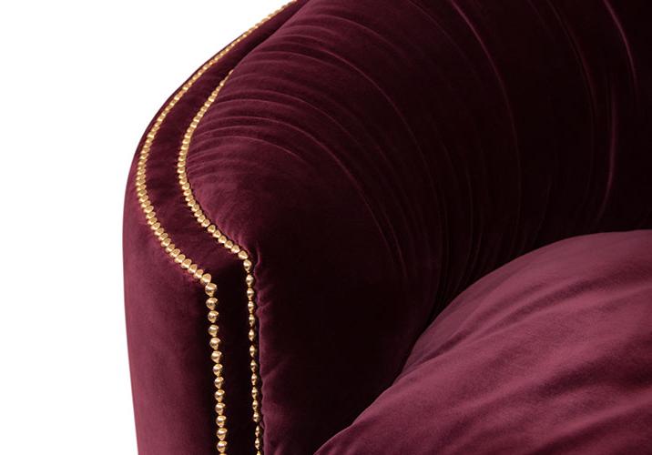 Premium Comfort rode gebogen bank