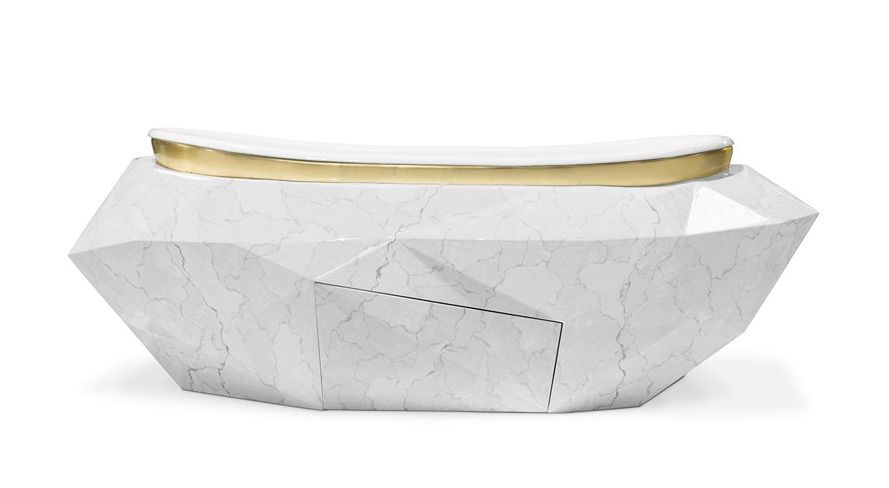 Baignoire Gemstone en marbre composite