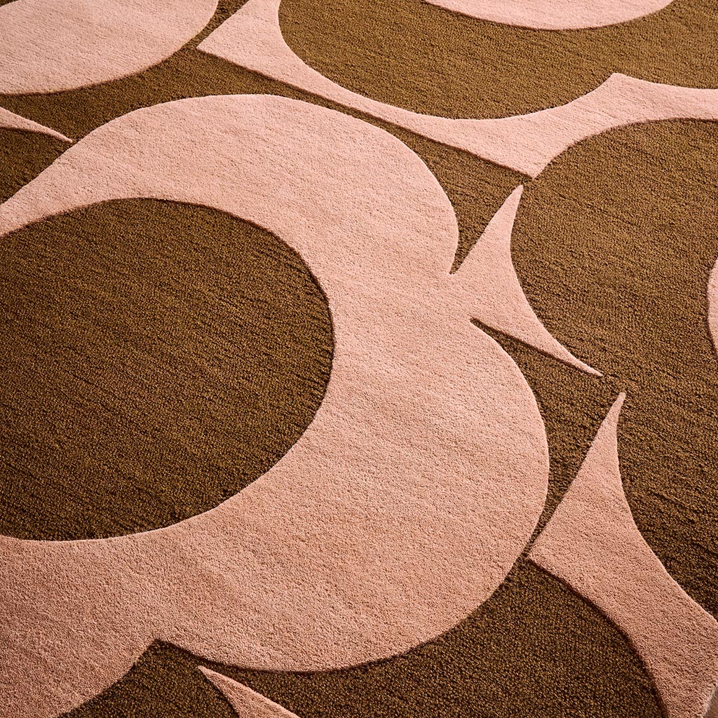 Prism Flower roze terracotta designer loper | Maat: 250 × 350 cm