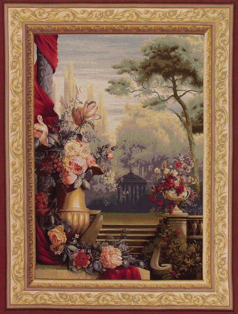 Boeket en tuin wandtapijt | Maat: 150 × 200 cm