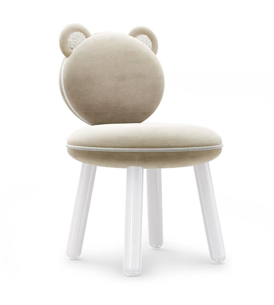 Chaise enfant Ours duveteux crème