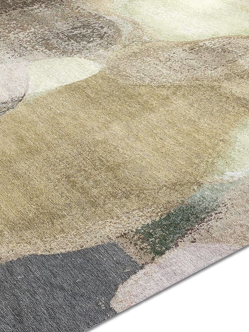 Olive handgemaakt luxe vloerkleed
