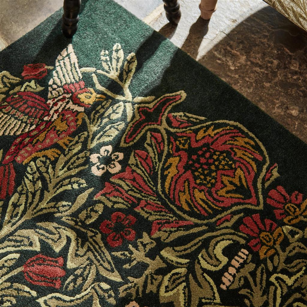 Tapis en laine Bird Tump vert | Taille: 140 × 200 cm