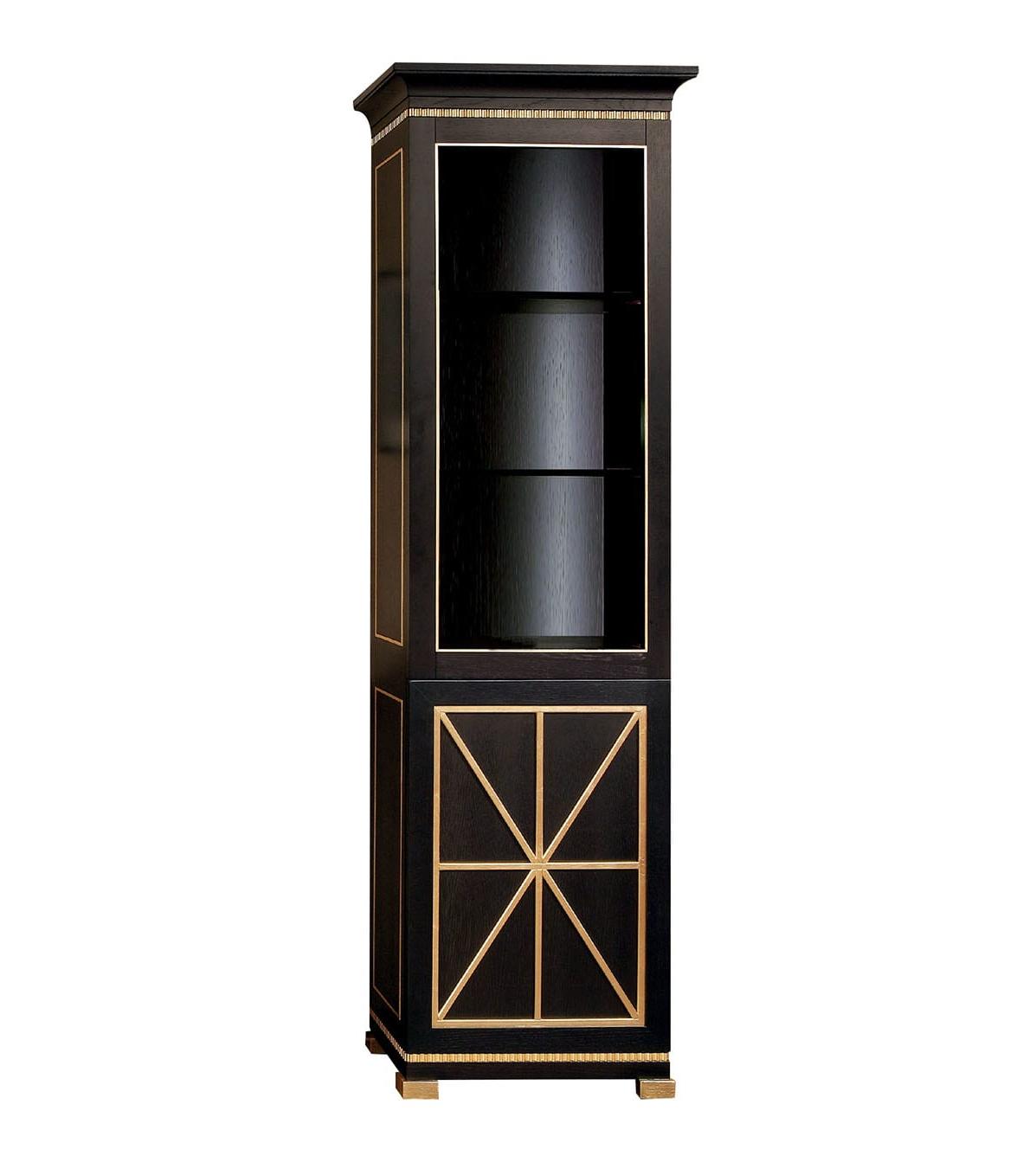 Grande vitrine en bois laqué noir