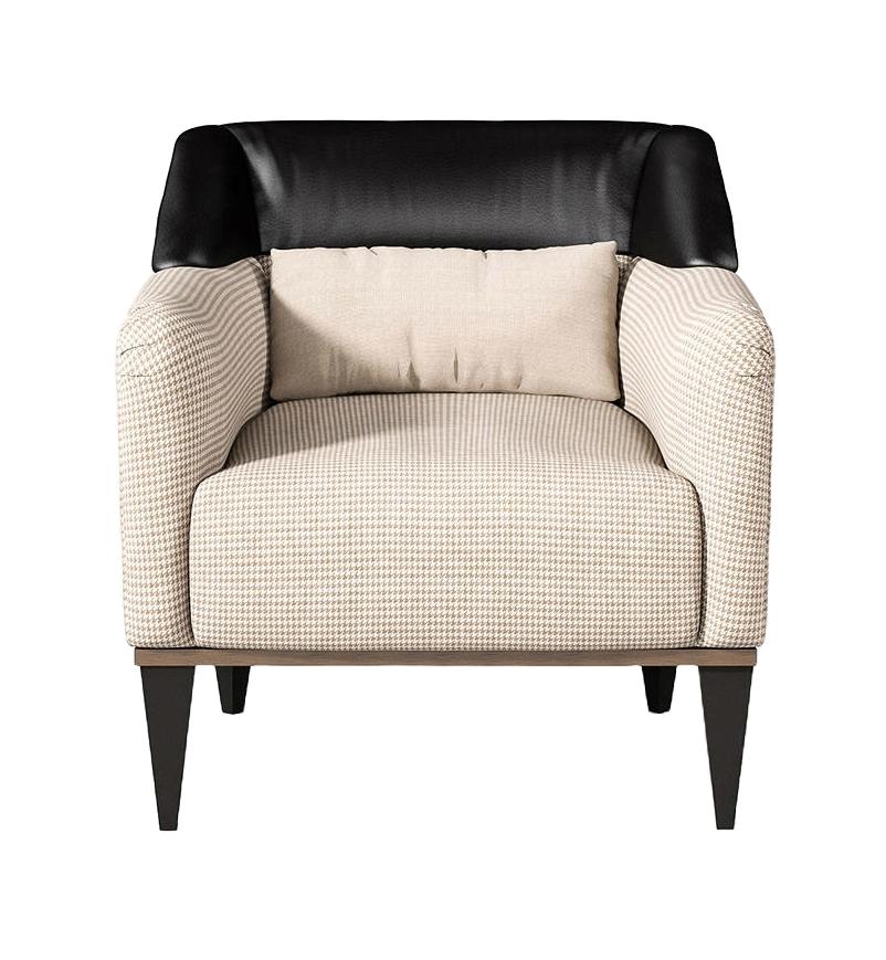 Occasional zwart/beige fauteuil