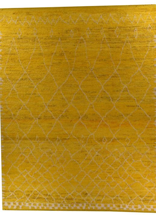 Tapis berbère jaune à poils longs