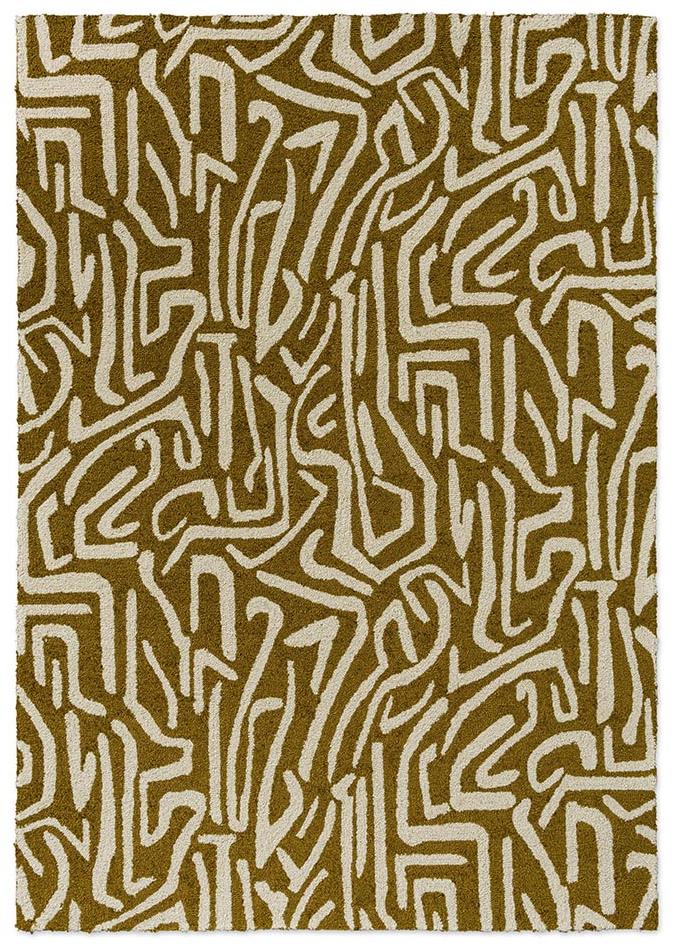 Melodic oker/goud outdoor tapijt | Maat: 140 × 200 cm