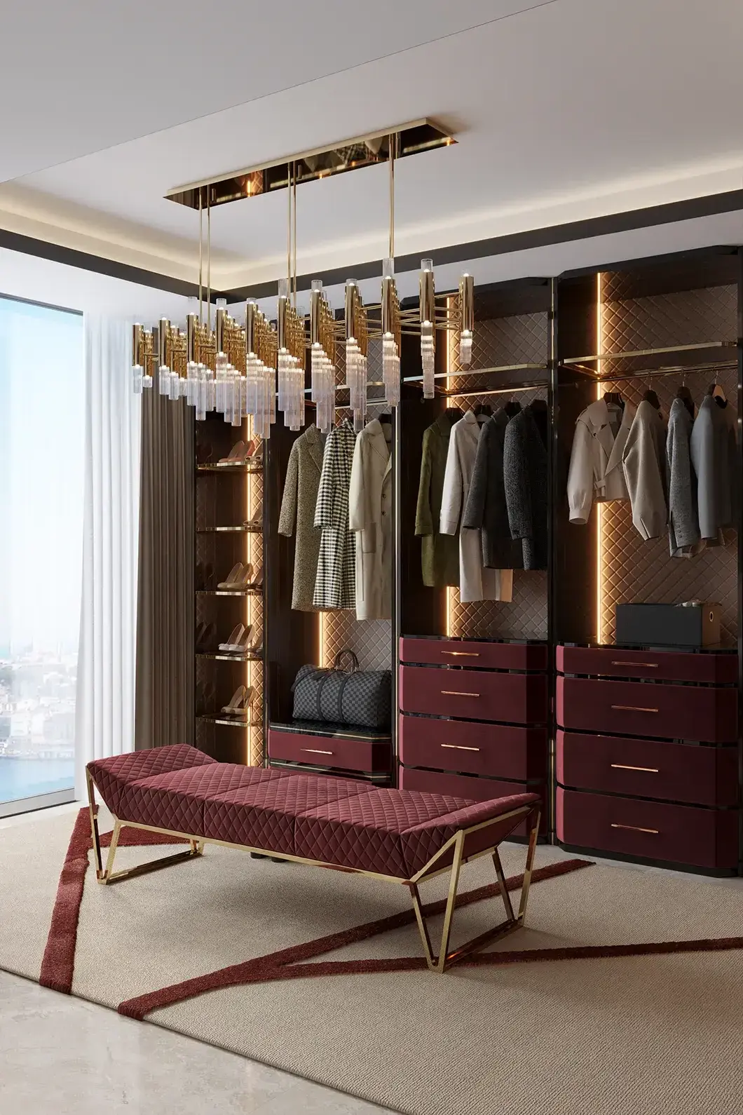 Armoire-penderie Cadence grise