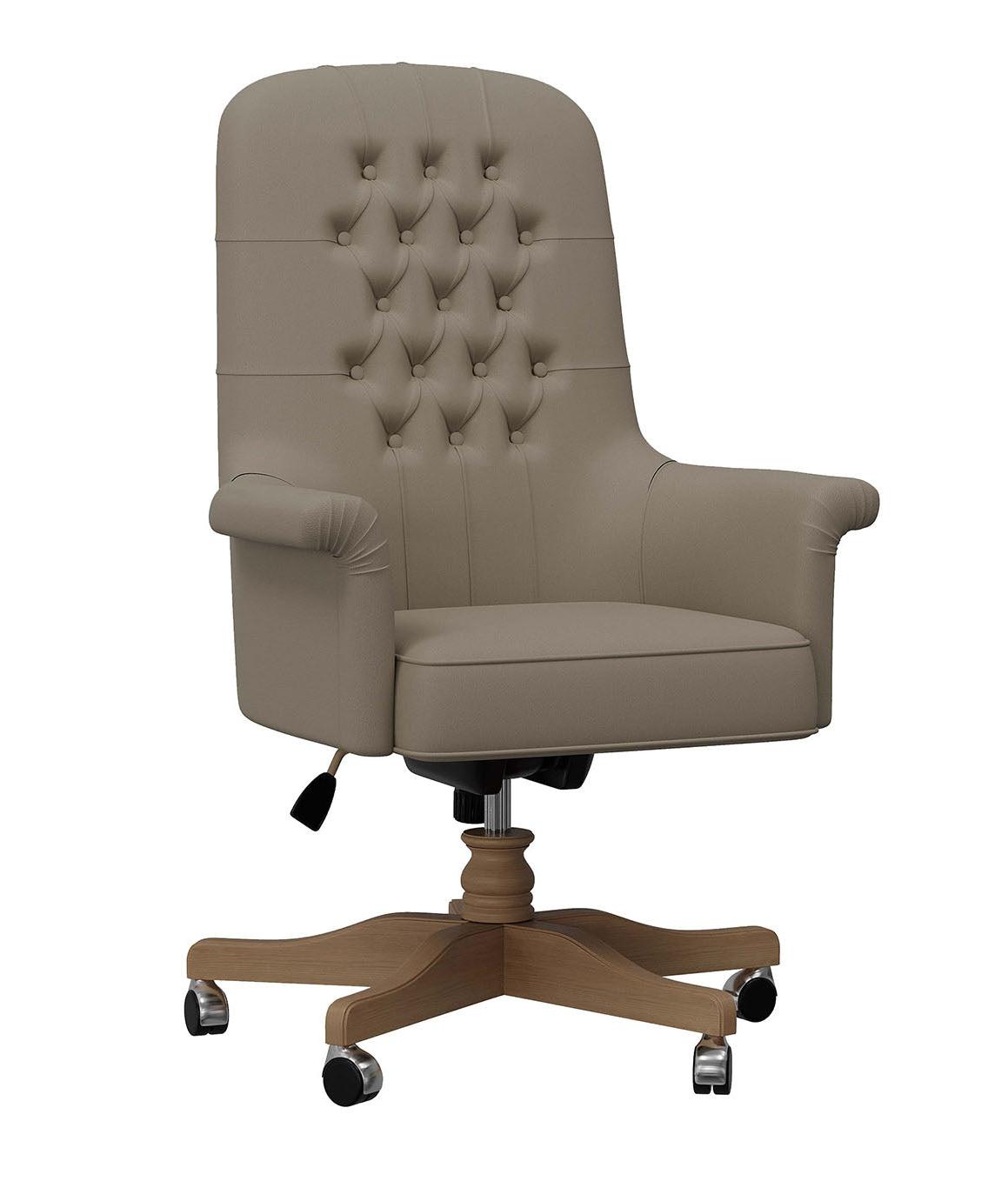 Draaifauteuil voor kantoor met houten voet