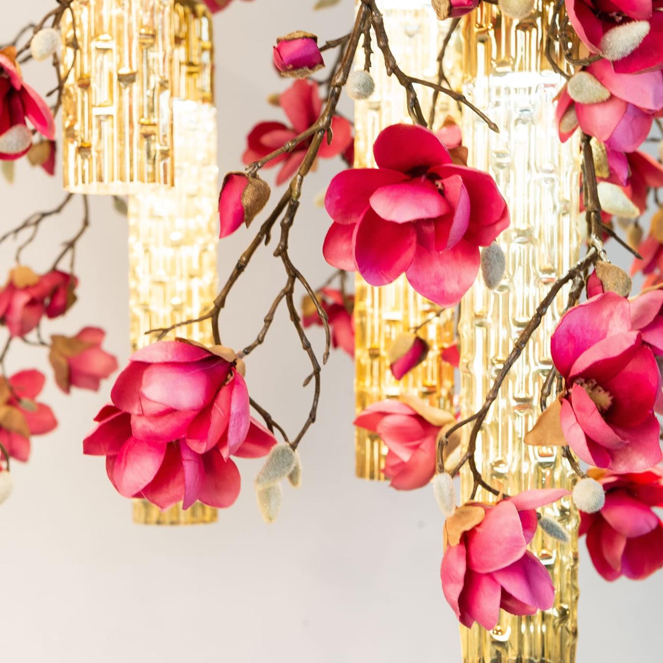 Lustre carré doré Magnolia