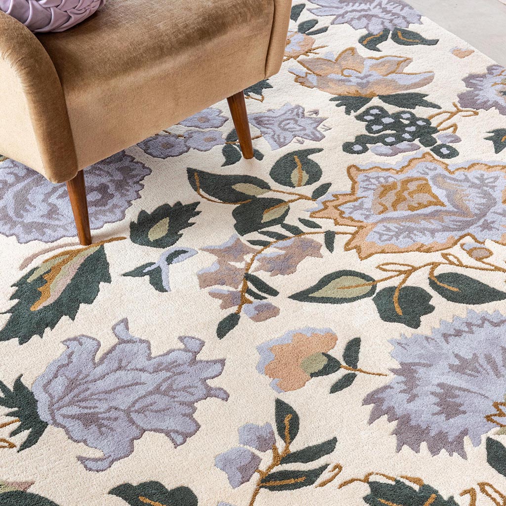 Tapis Wendling Floral bruyère pourpre