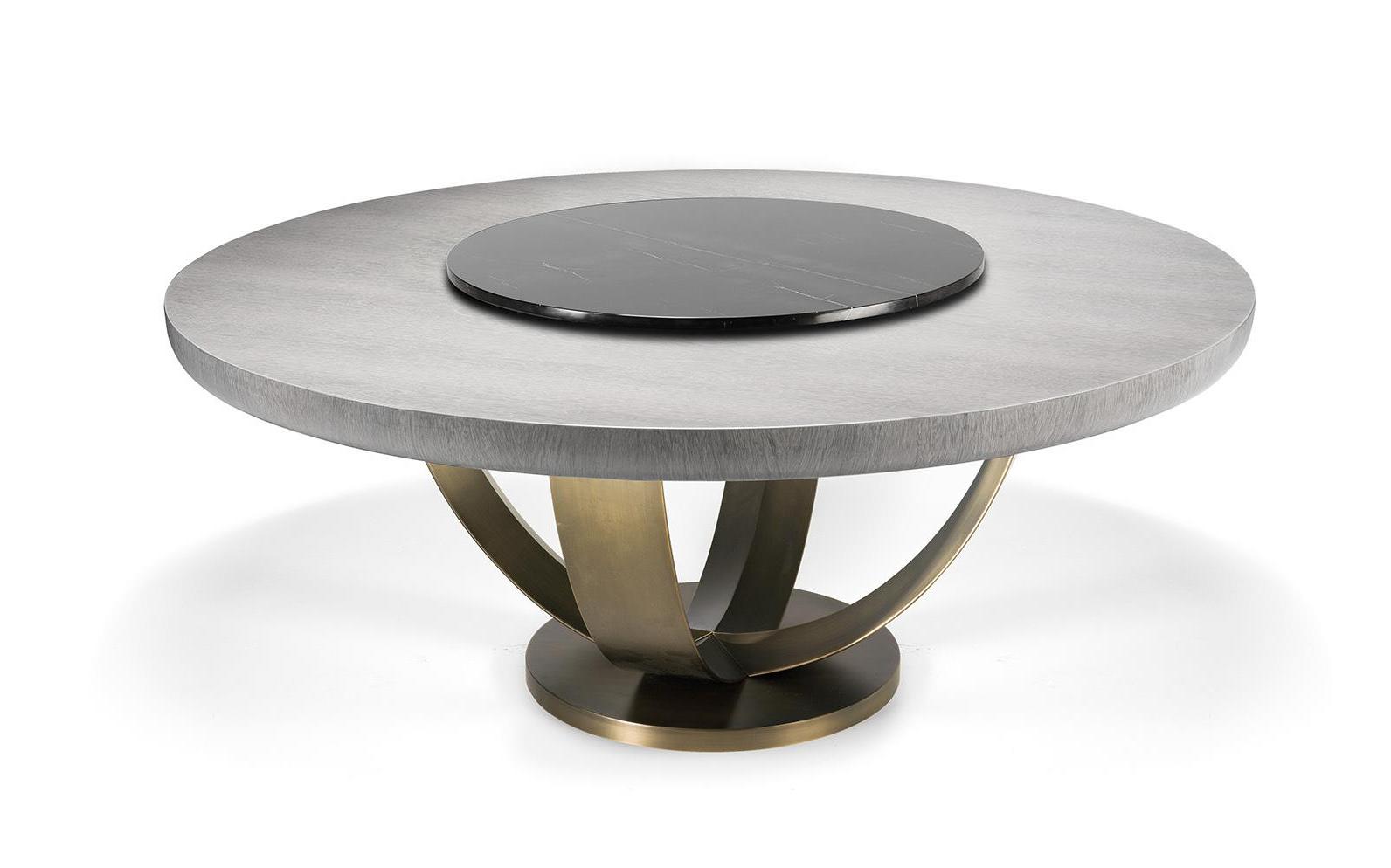 Table ronde avec base en bronze