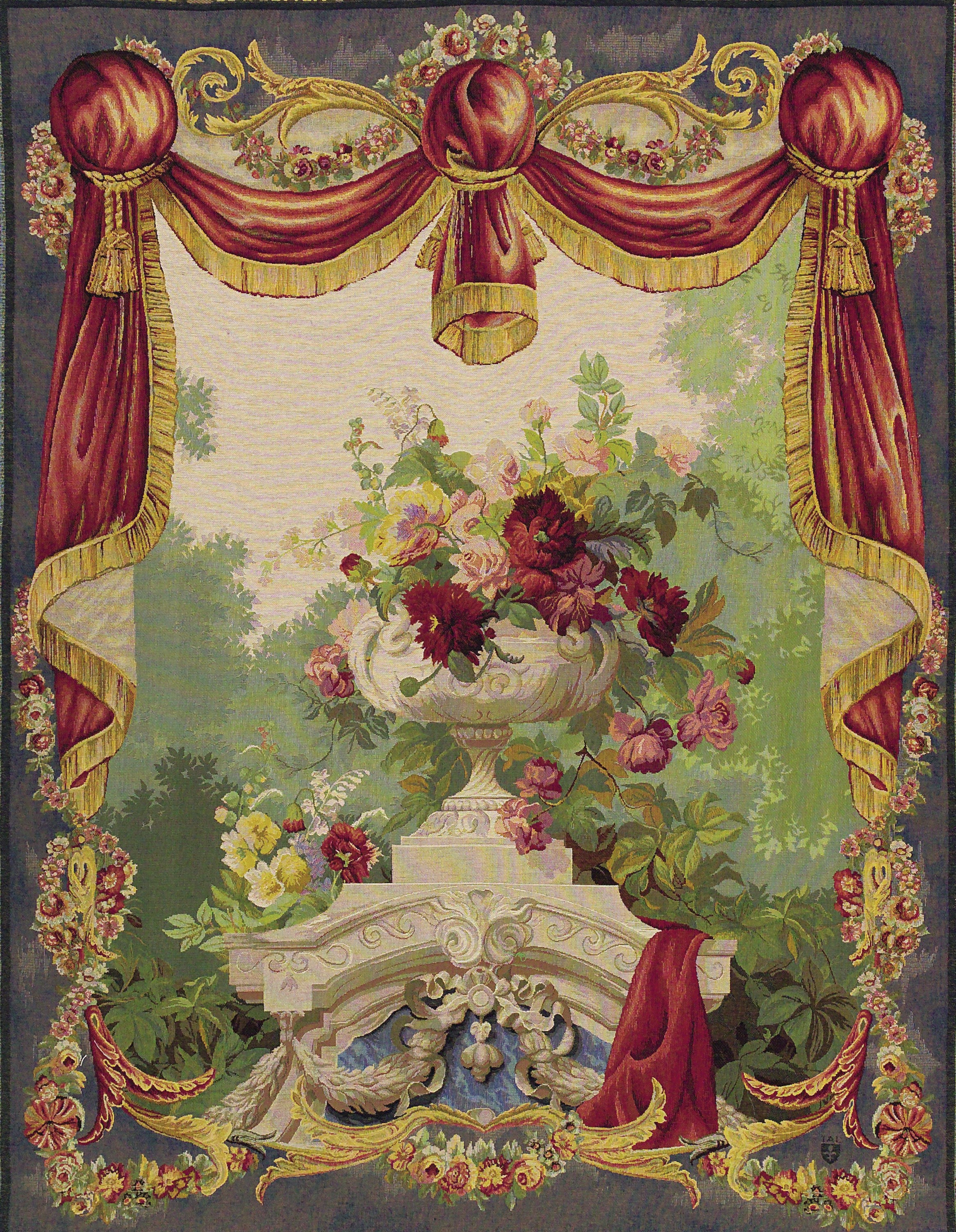 Gebloemd gordijn wandtapijt | Maat: 110 × 150 cm