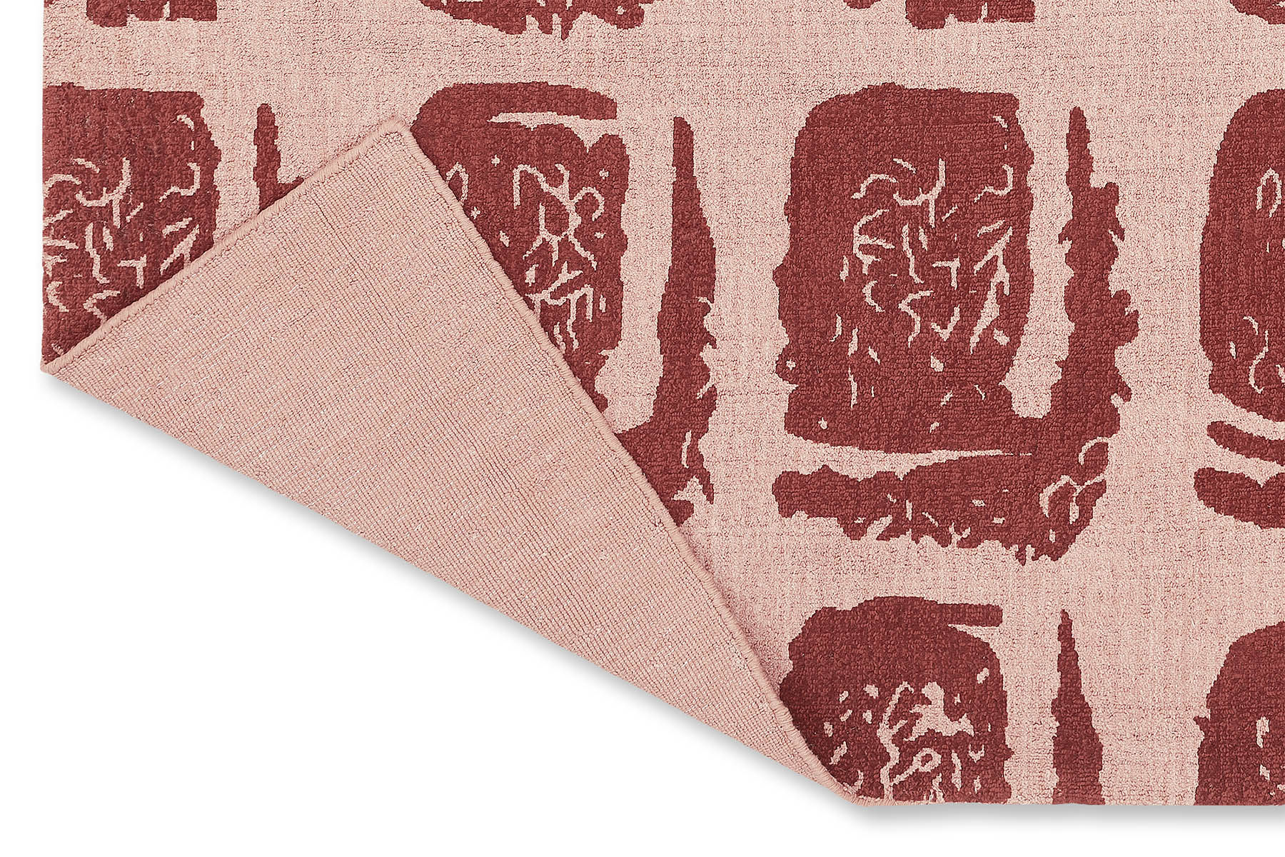 Woodblock rood tapijt | Maat: 250 × 350 cm