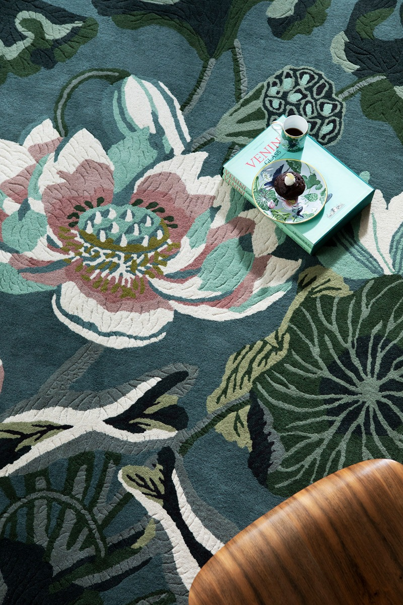 Waterlily middernachtvijver tapijt | Maat: 120 × 180 cm