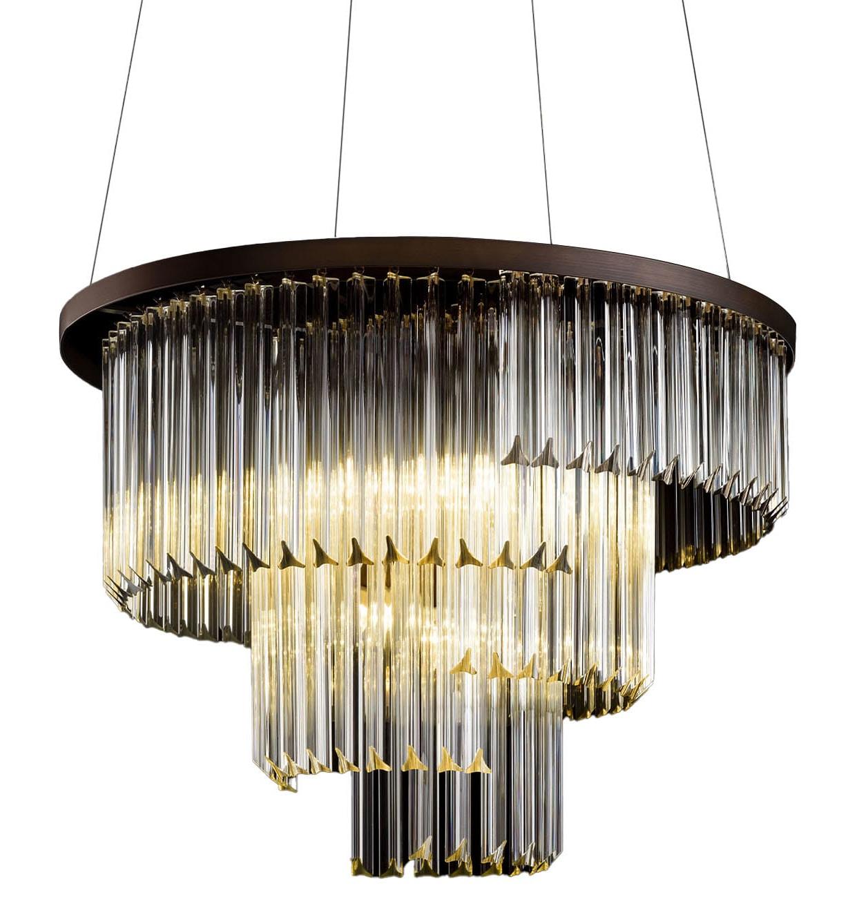 Moderne ronde triedro glazen kroonluchter