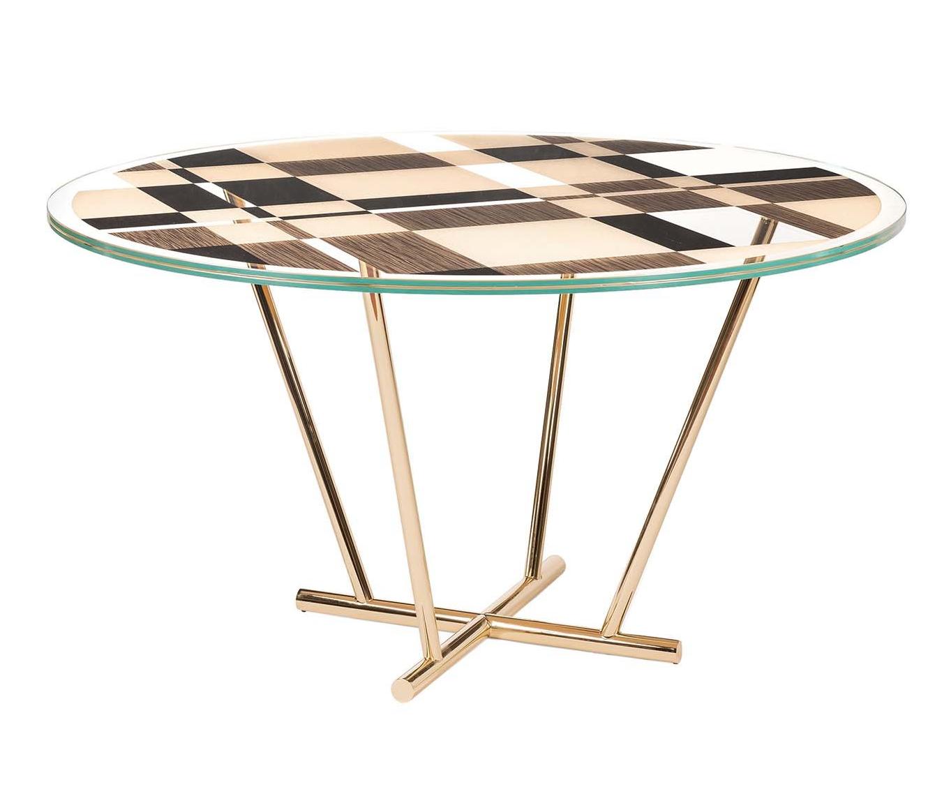 Table à manger ronde en verre Piet