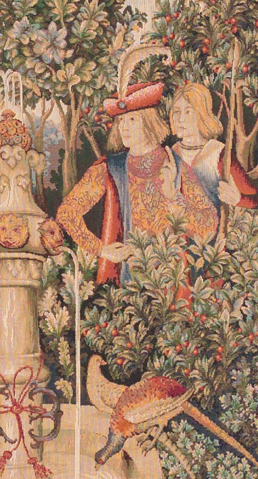 Tapisserie murale Licorne à la fontaine | Taille: 110 × 150 cm