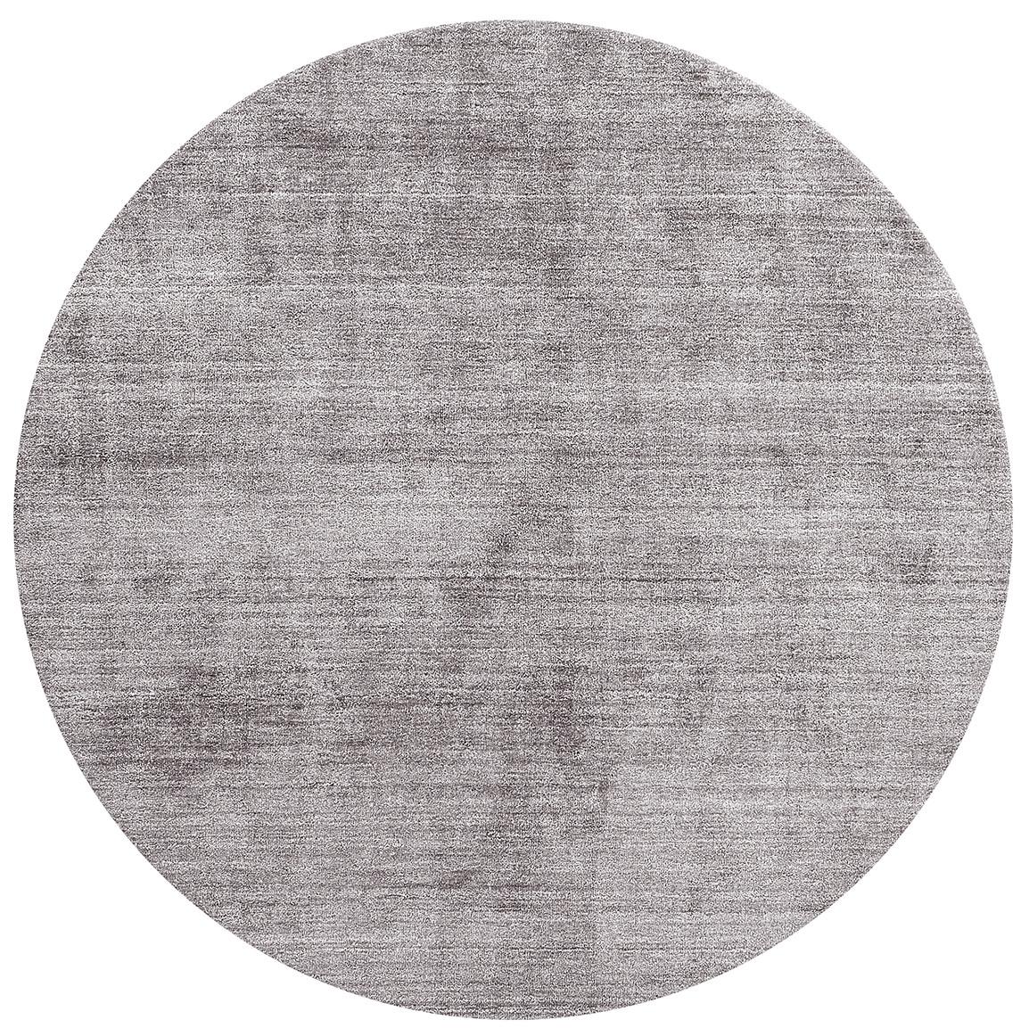 Rond zilver bamboezijde vloerkleed