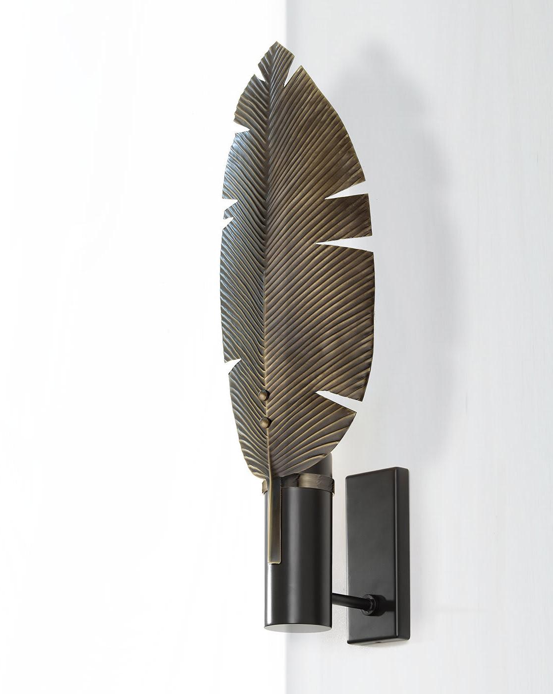 Applique murale feuille noire