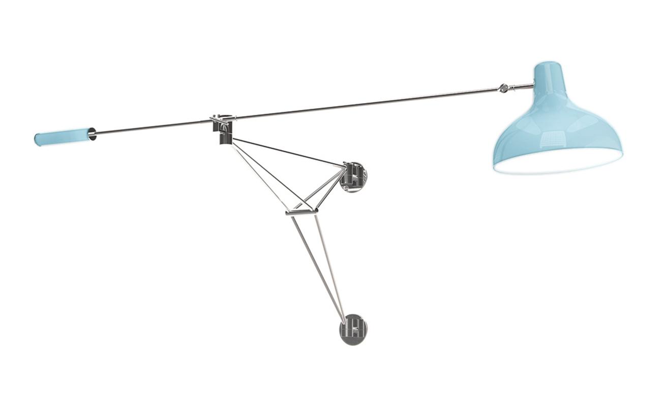 Maanstraal gloed blauwe wandlamp