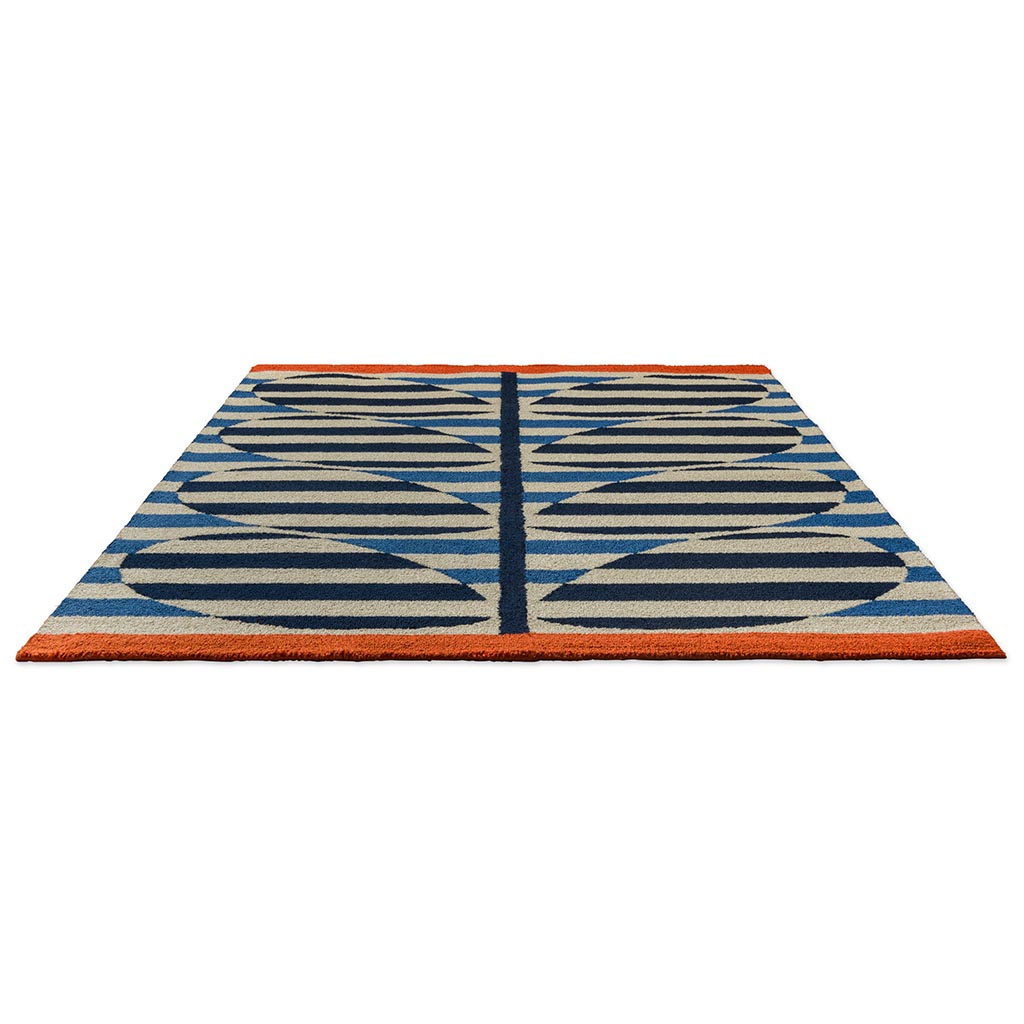 Stripy Stem azuurblauw outdoor tapijt | Maat: 140 × 200 cm