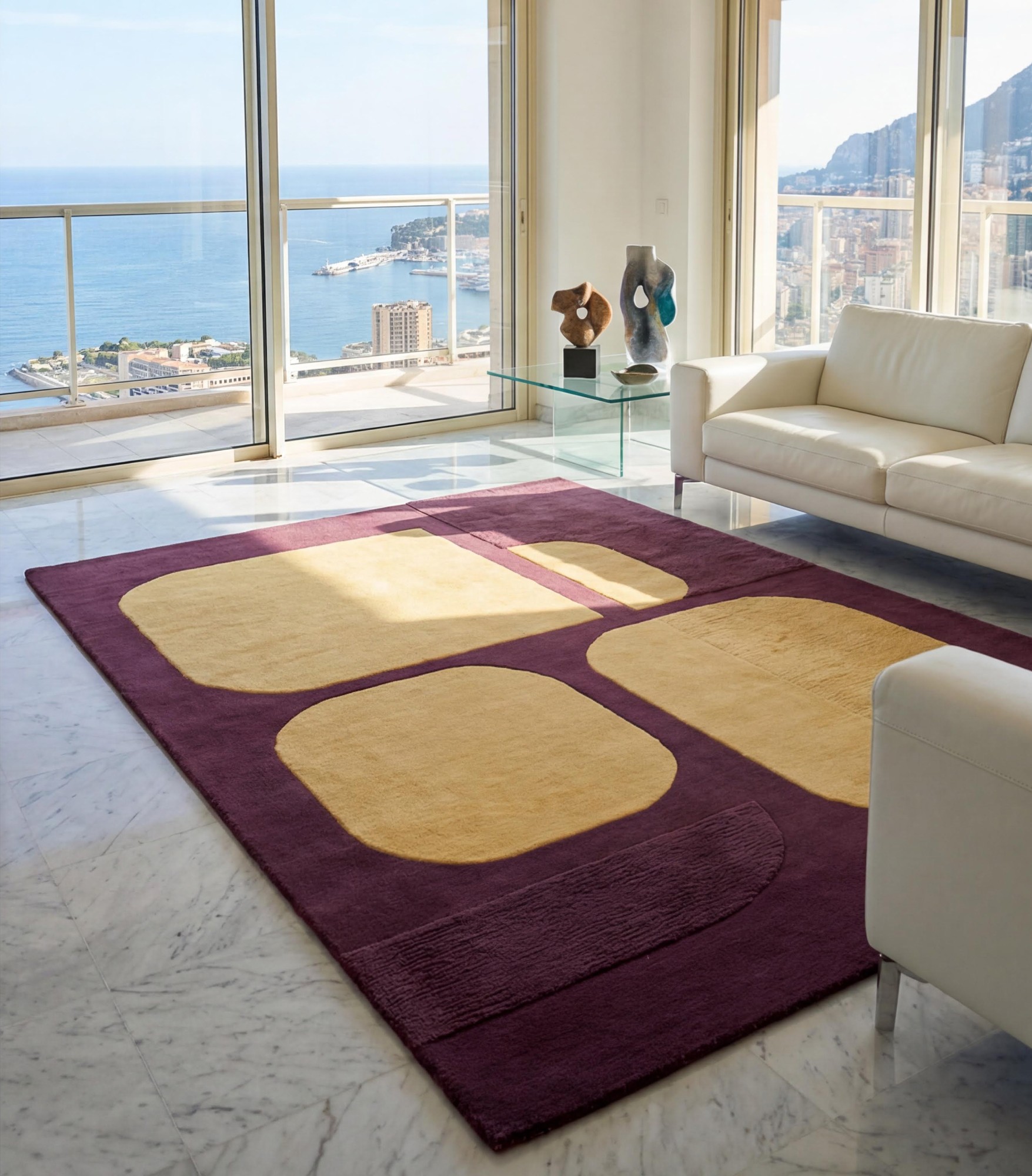Tapis Rounded Blocks Plum