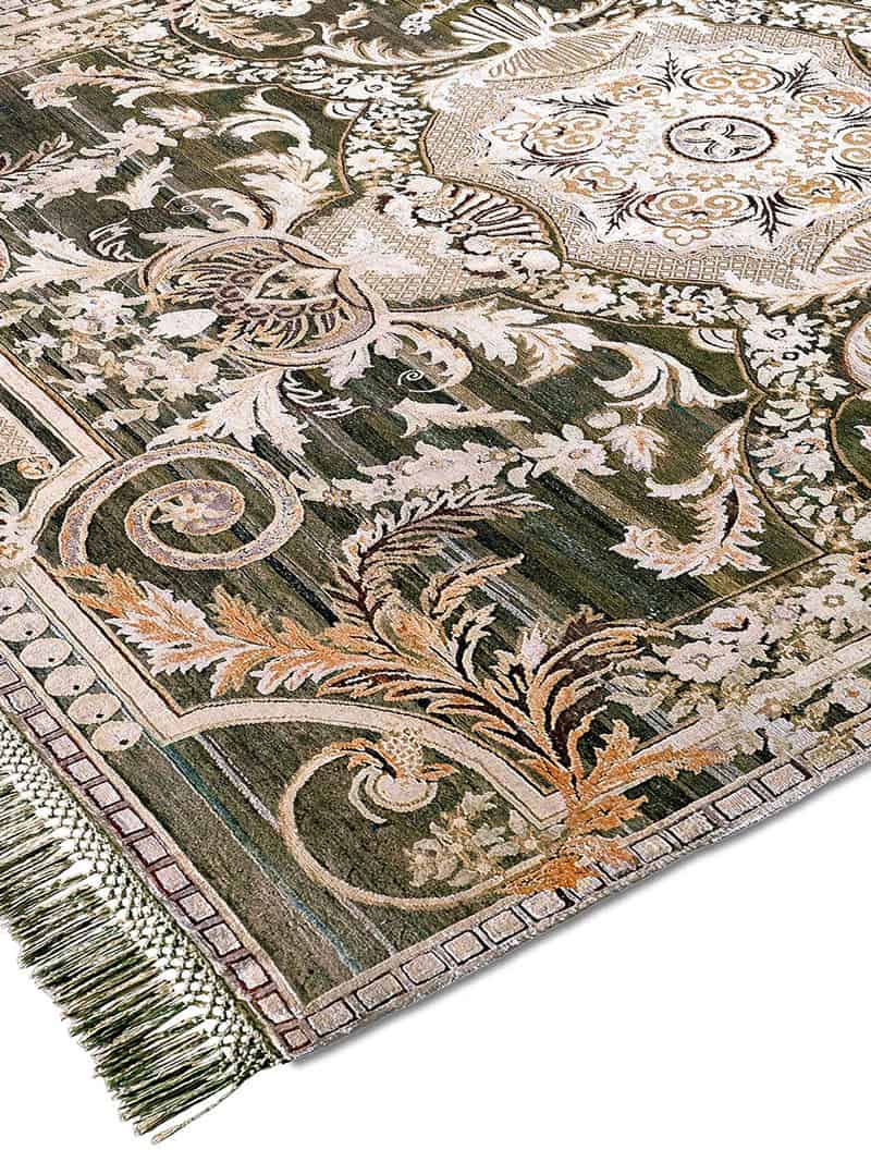 Azerbaijan silver luxe handgeknoopt vloerkleed