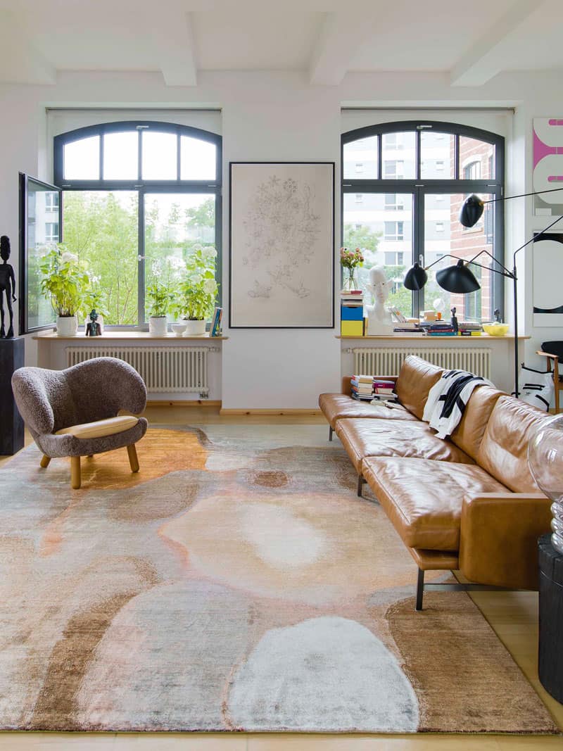 Copper oranje luxe vloerkleed | Maat: 365 × 457 cm