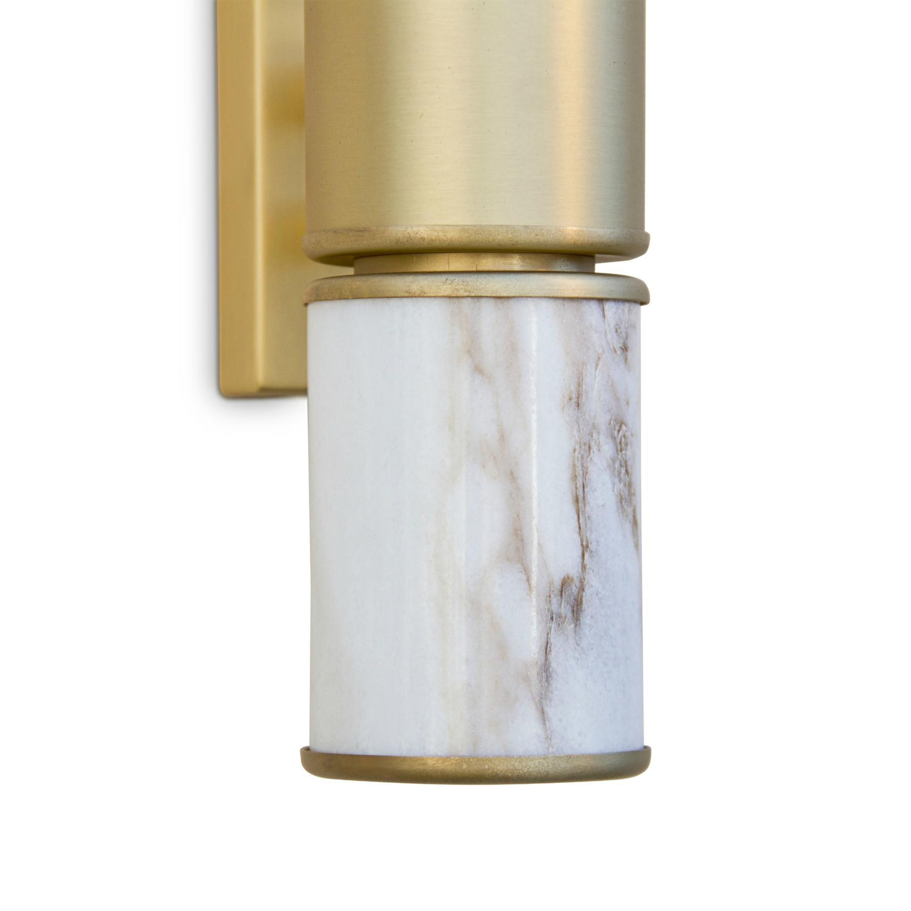 Messing cilinder marmer wandlamp