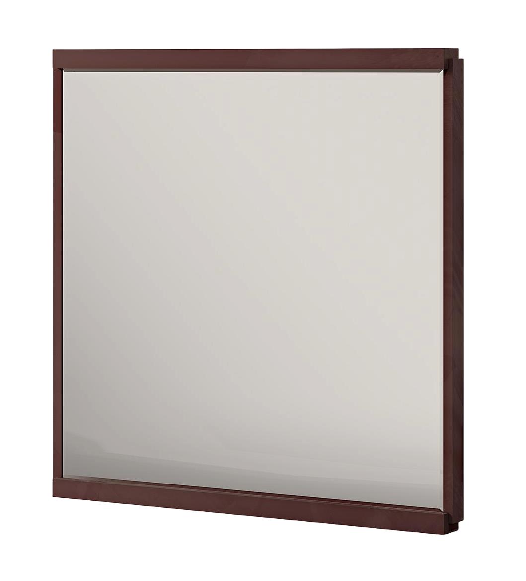 Miroir mural carré à cadre en bois