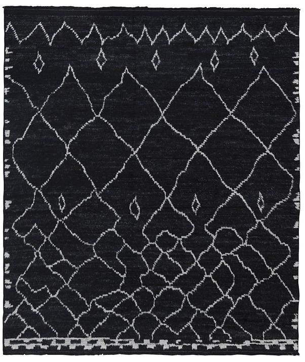 Tapis berbère noir à poils longs
