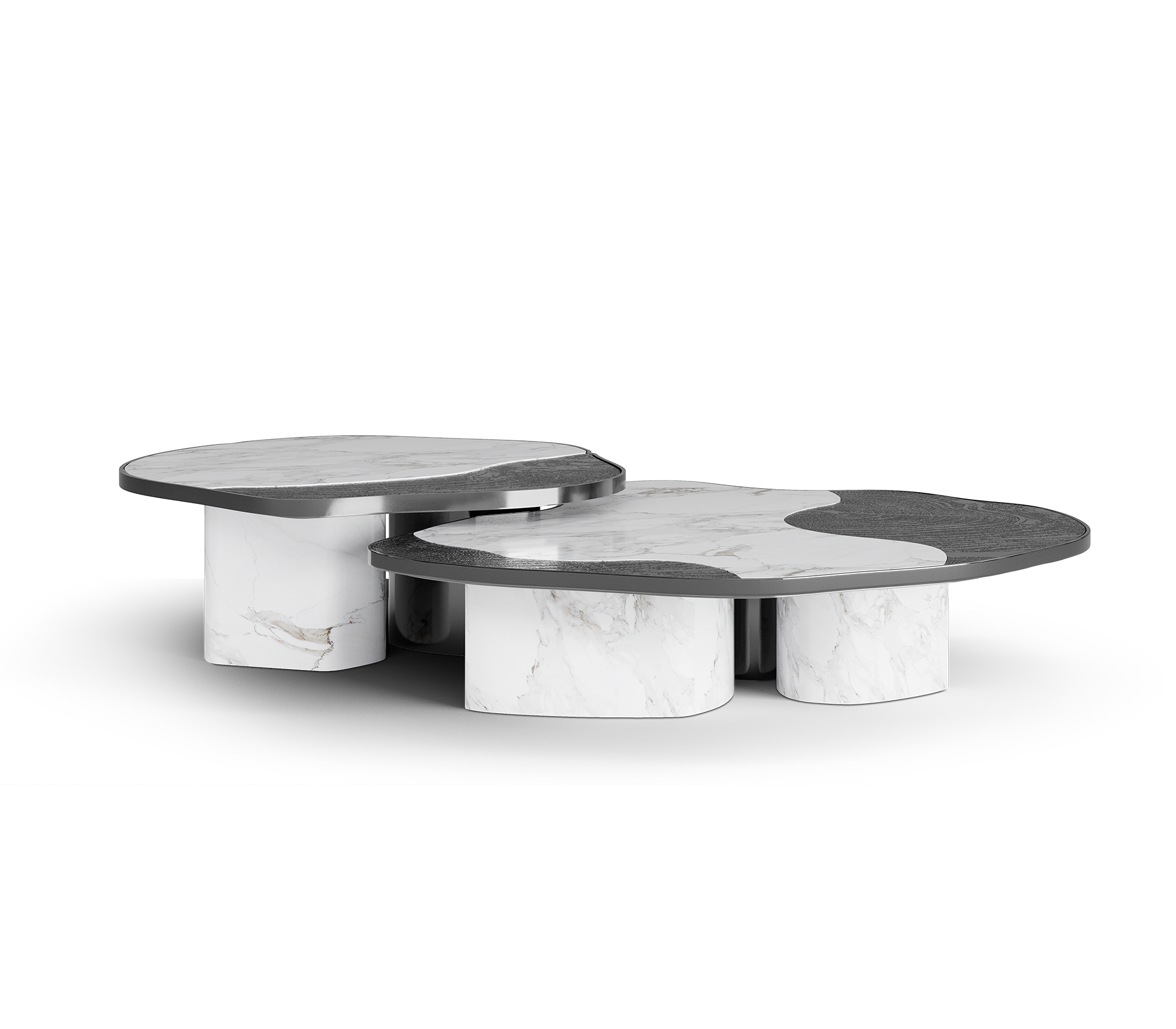 Ensemble de tables Athena marbre Calacatta & onyx
