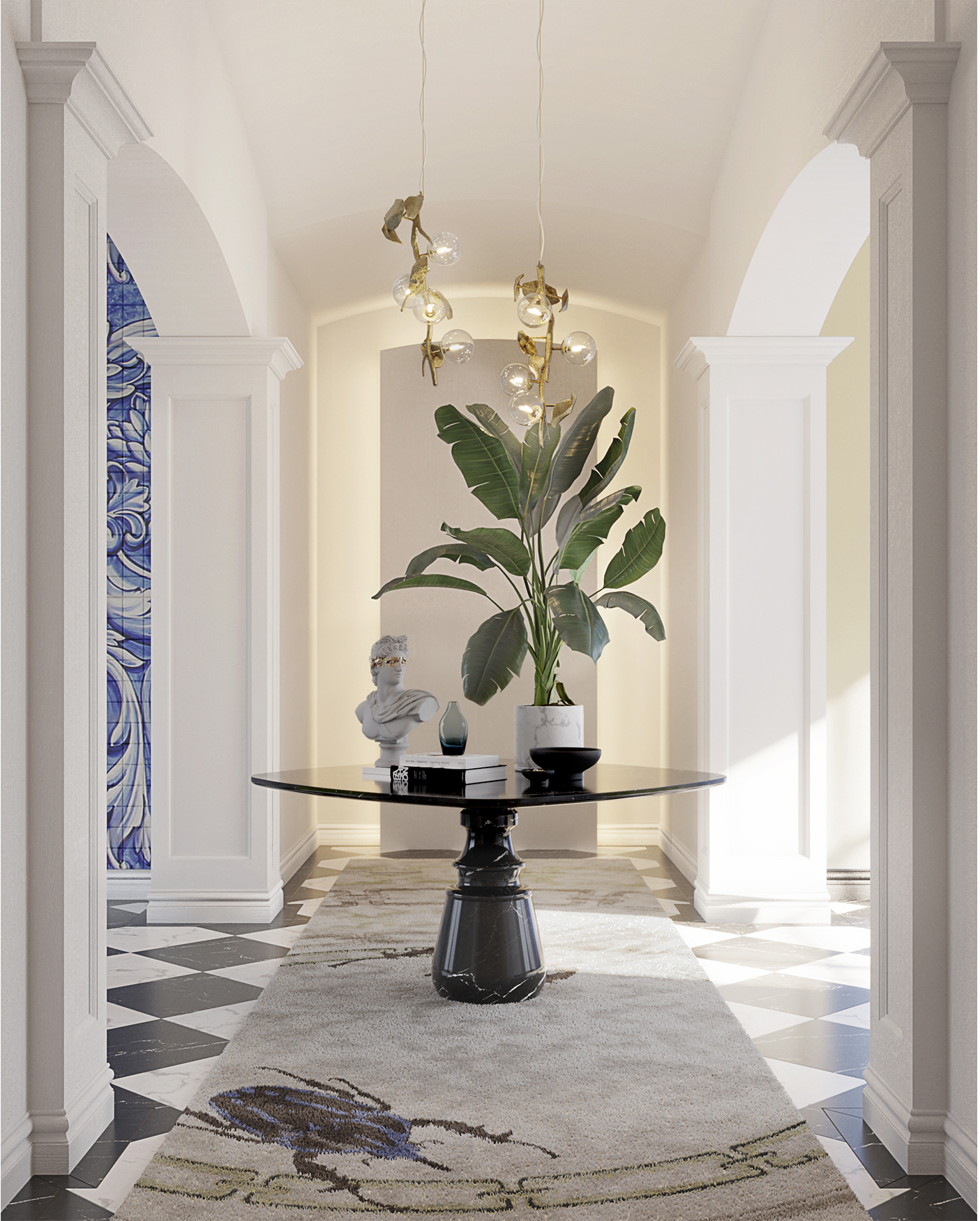 Table carrée Obsidian Nero Marquina