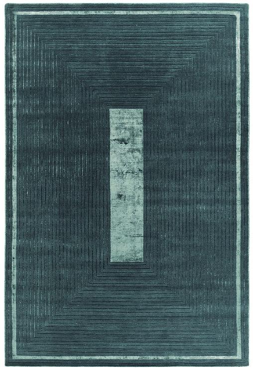 Tapis noué à la main cadre vert laine & viscose | Taille: 300 × 400 cm