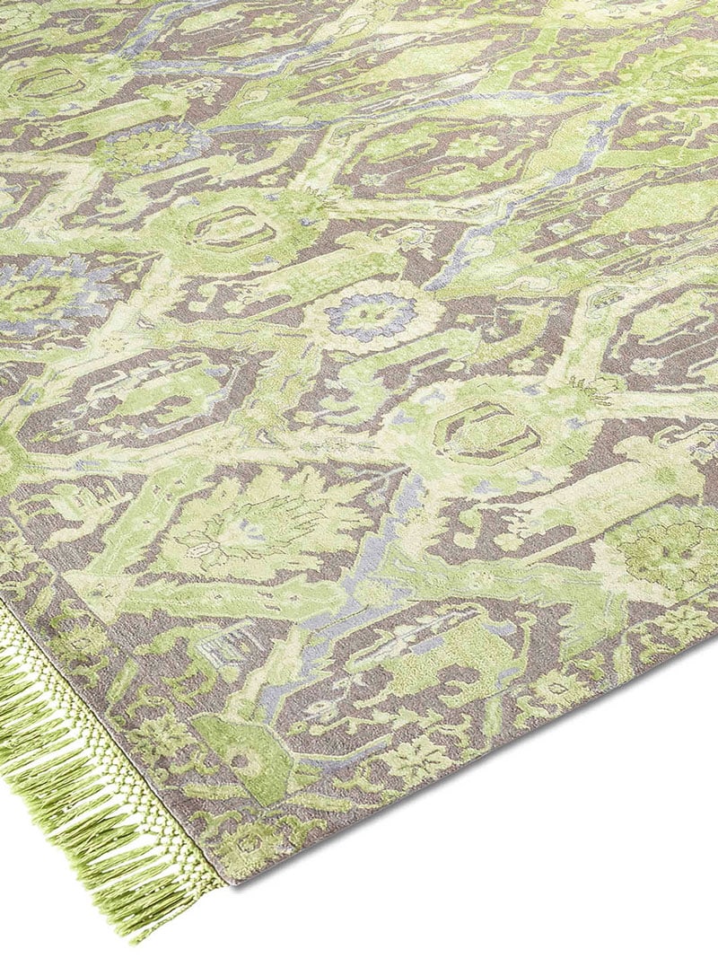 Tapis de luxe fait main KavaBagh vert