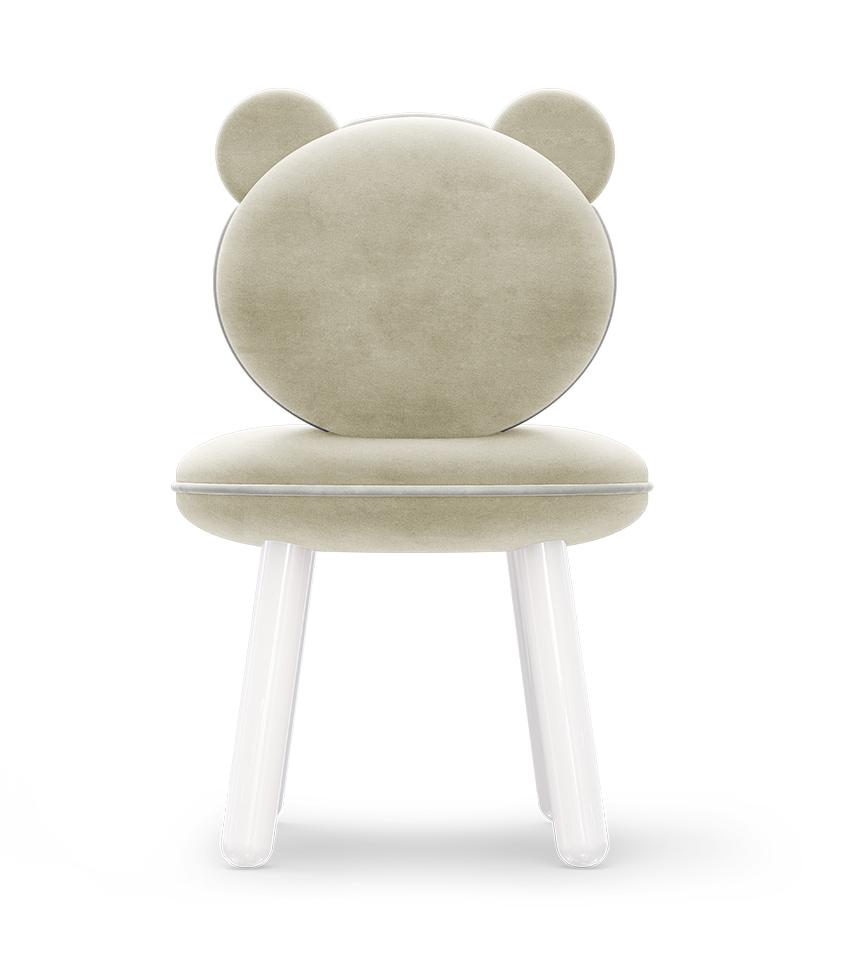 Chaise enfant Ours duveteux crème