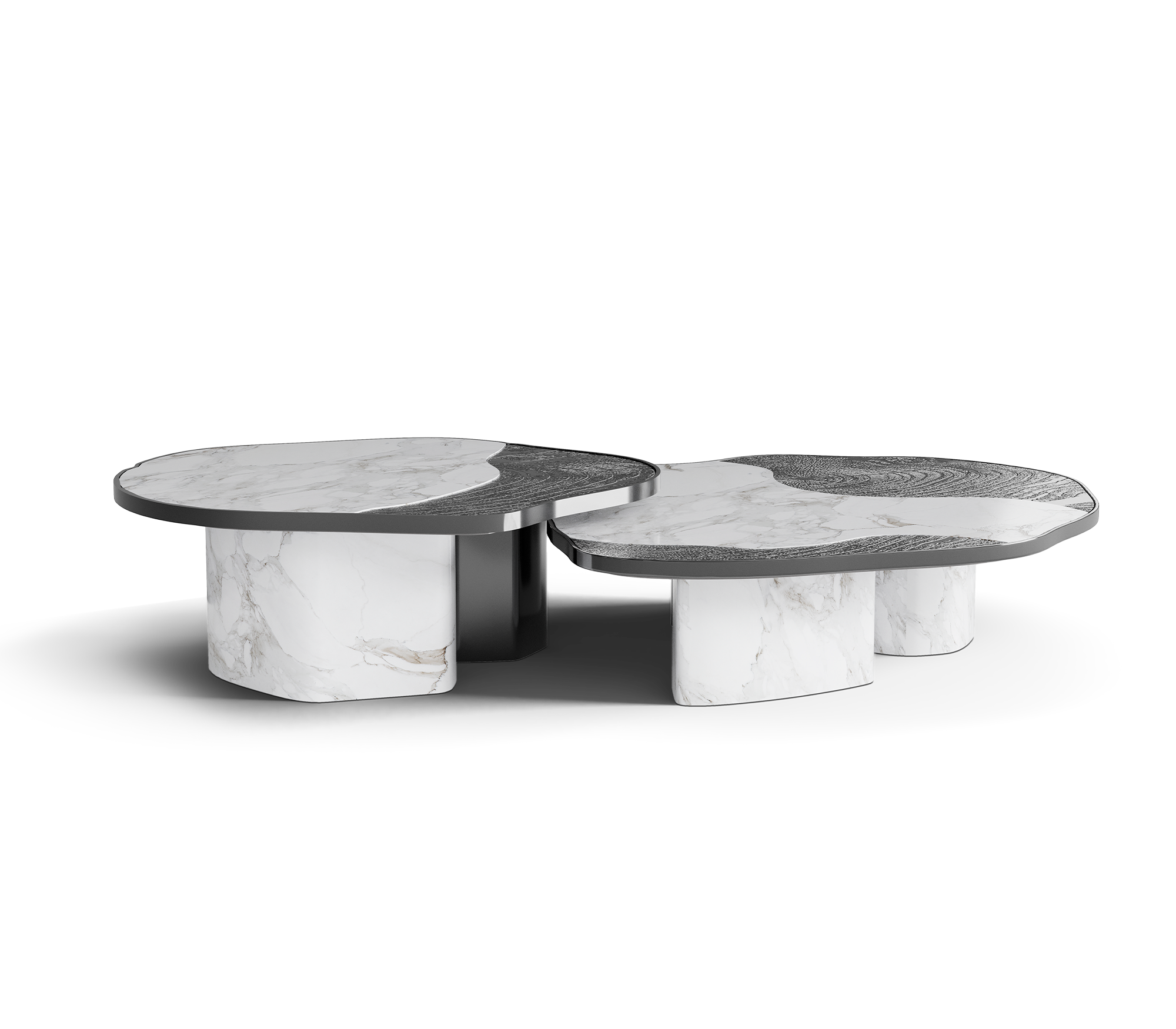 Ensemble de tables Athena marbre Calacatta & onyx