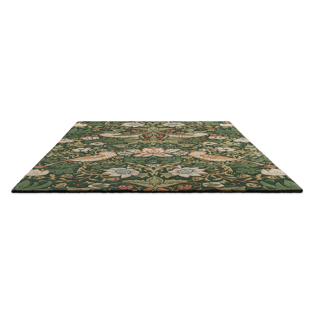 Strawberry Thief Forest handgemaakt vloerkleed | Maat: 250 × 350 cm